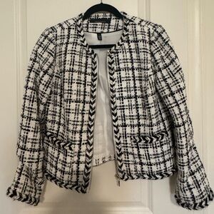 White House Black Market Women's Black and White Jacket